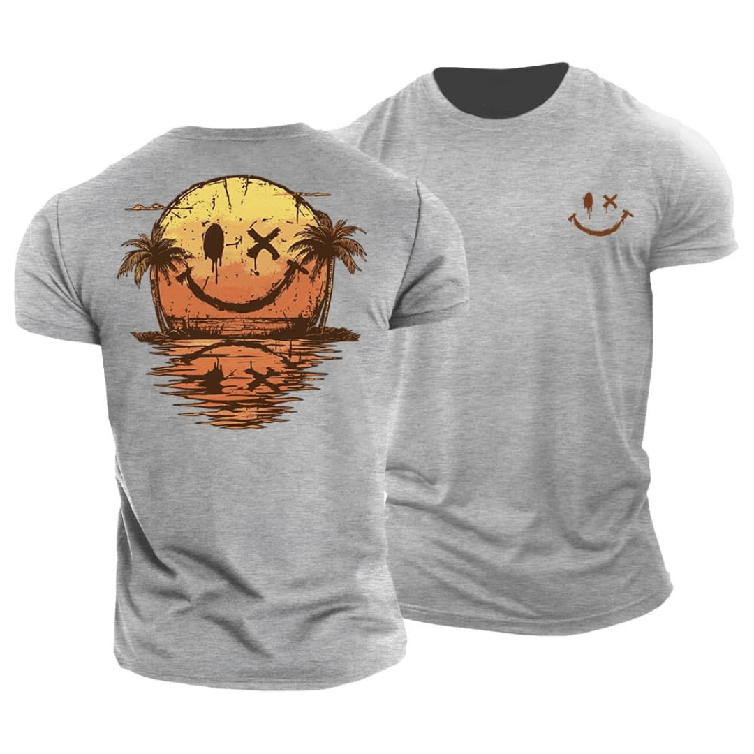 T-shirt uomo con stampa smiley estiva