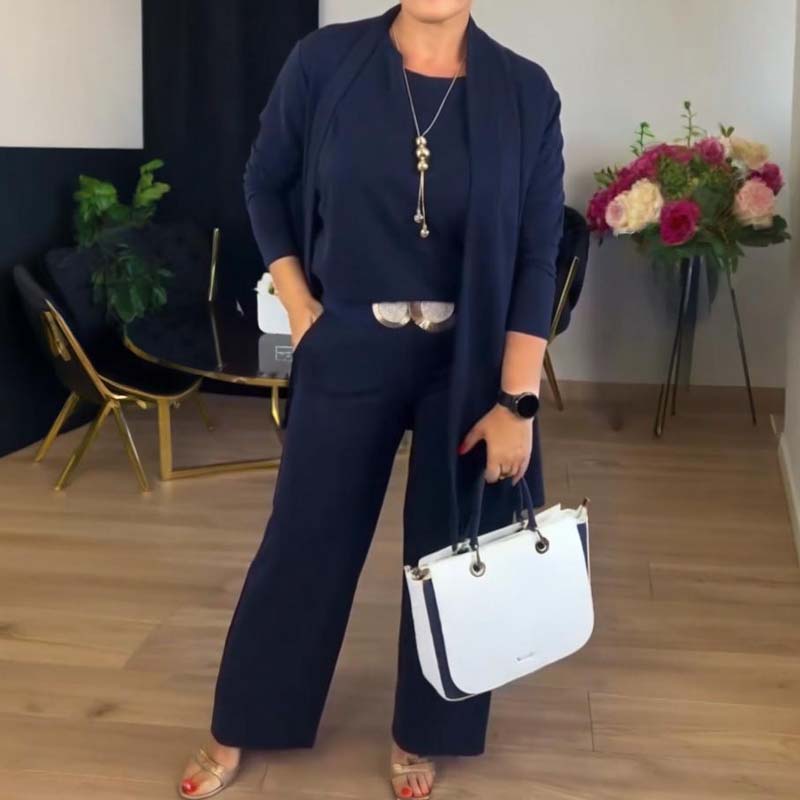 Completo donna tre pezzi con cardigan lungo