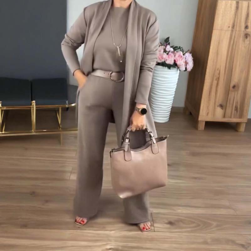 Completo donna tre pezzi con cardigan lungo