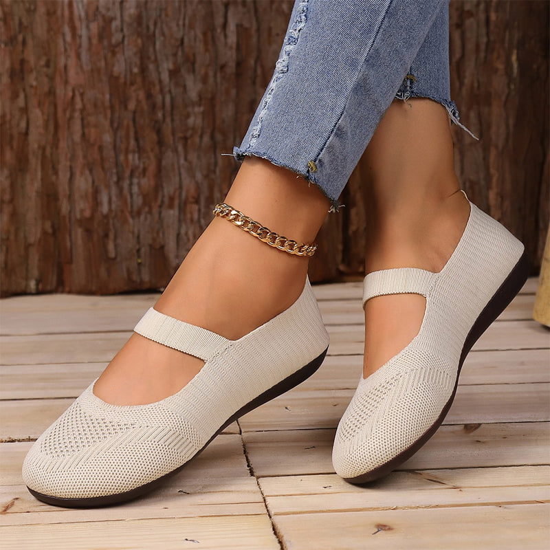 Ballerine donna in rete traspirante con cinturino elastico