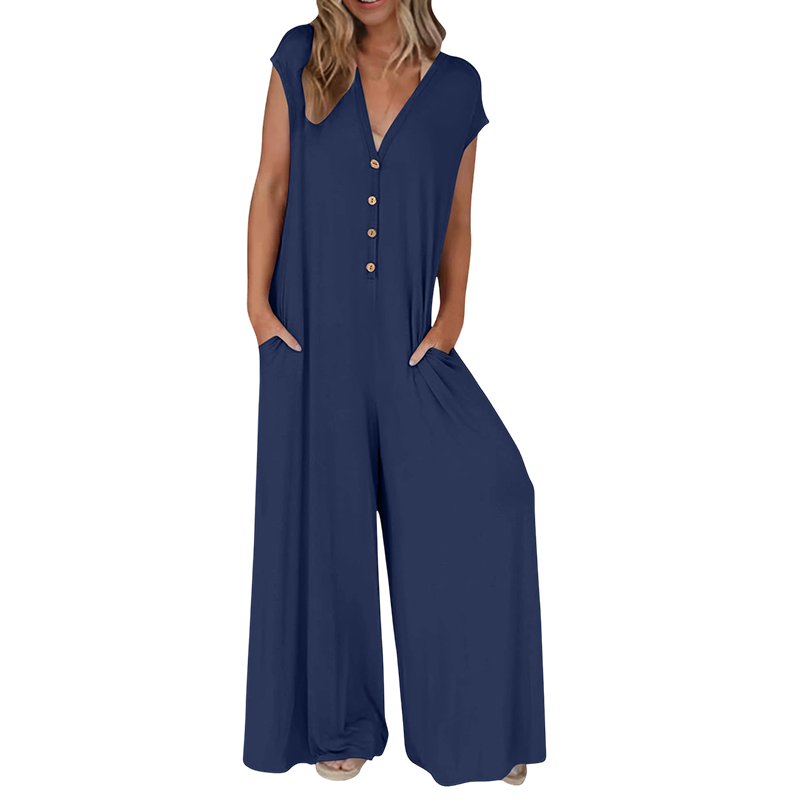 Tuta da donna elegante estiva con pantaloni larghi