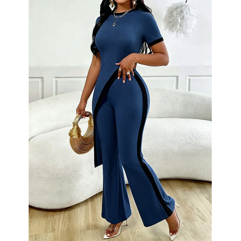 Completo da donna elegante con pantaloni a zampa