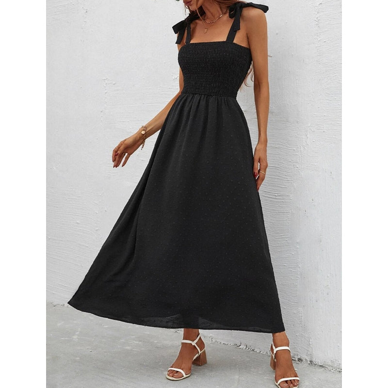 Abito lungo da donna floreale estivo con spalline
