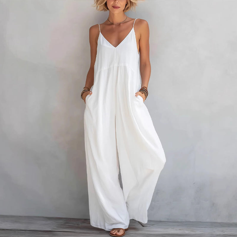 Tuta da donna elegante estiva con tasche laterali
