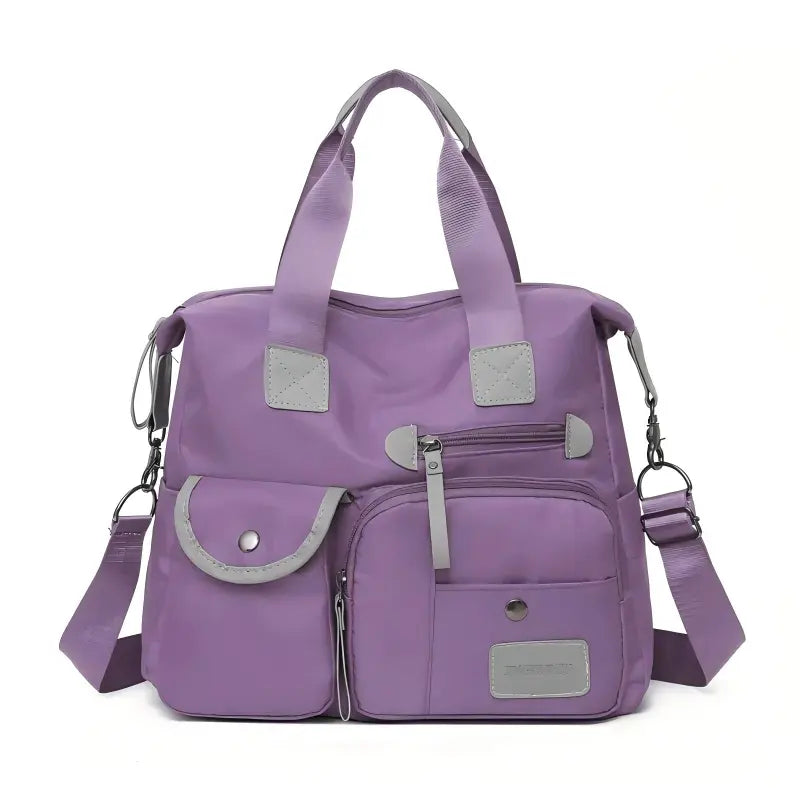 Borsa tote donna grande impermeabile in nylon con tasche