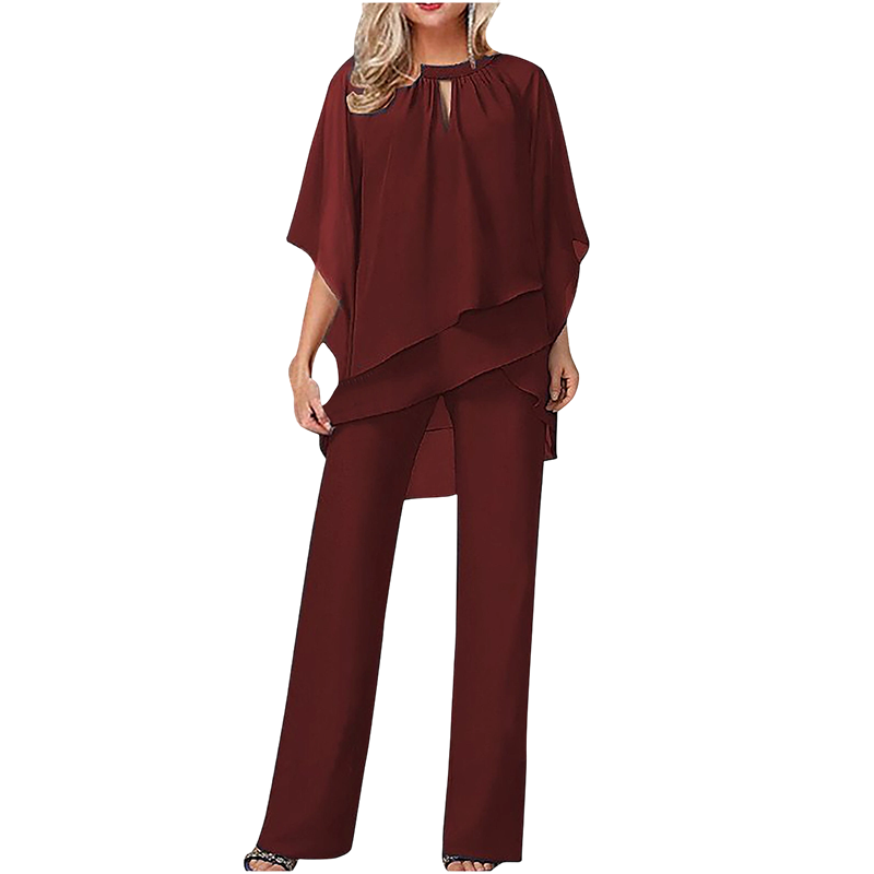 Completo donna elegante asimmetrico con pantaloni ampi