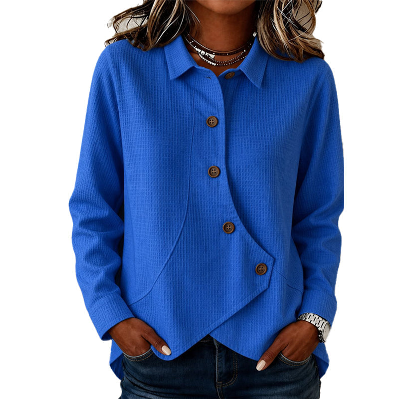Top waffle asimmetrico donna