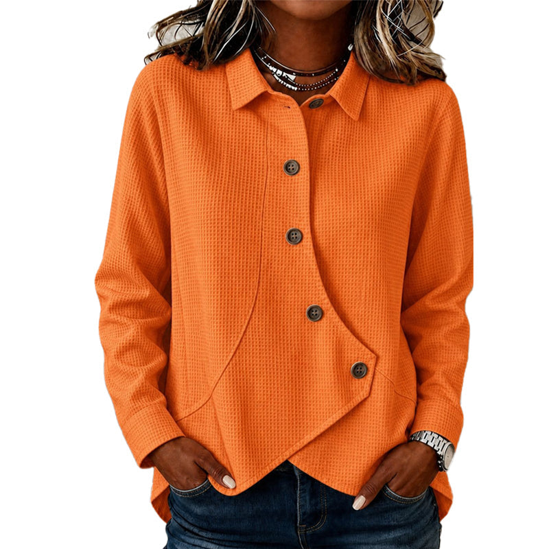 Top waffle asimmetrico donna