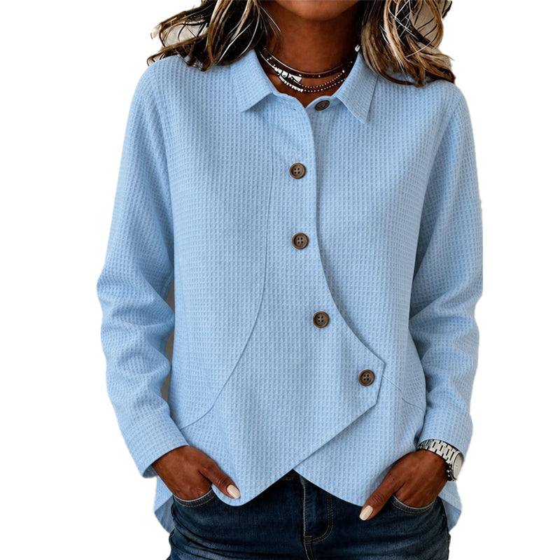 Top waffle asimmetrico donna