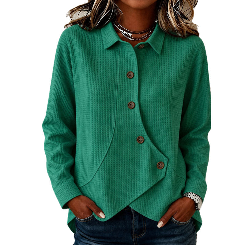 Top waffle asimmetrico donna