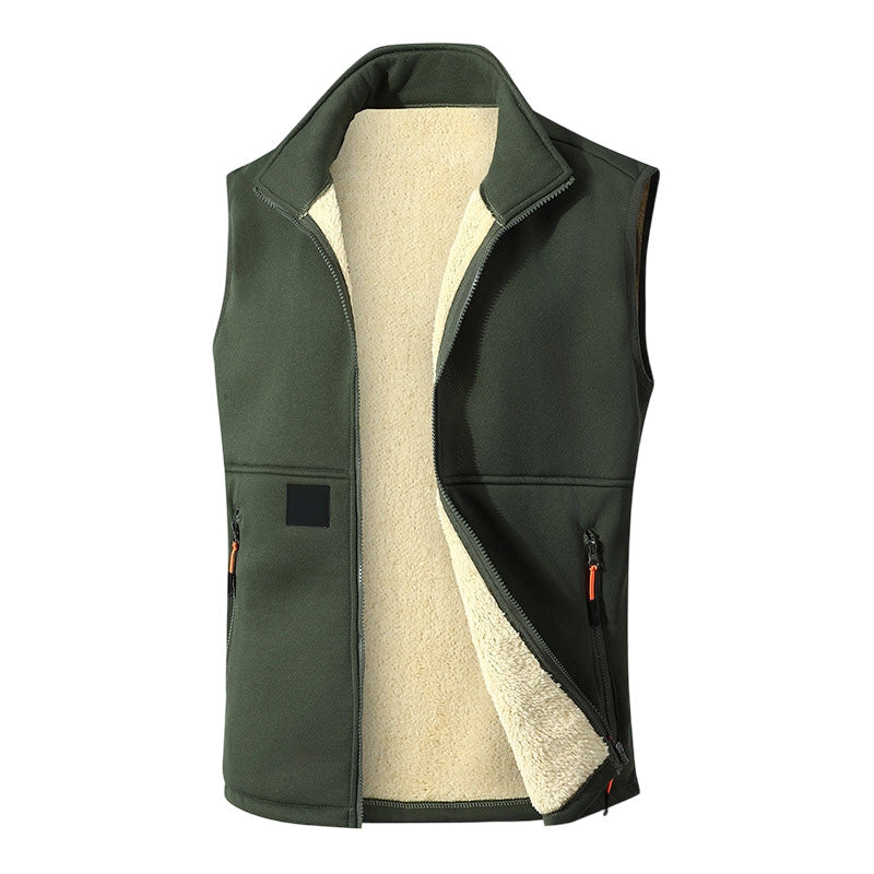 Gilet unisex invernale con fodera sherpa e tasche con zip