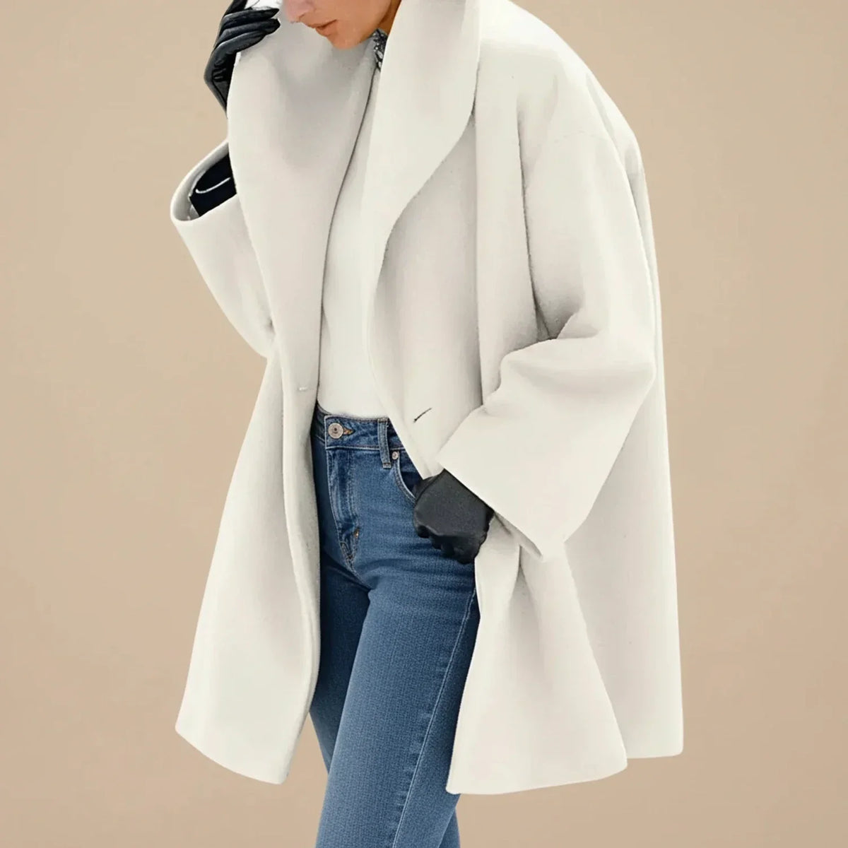 Cappotto donna oversize con ampio colletto
