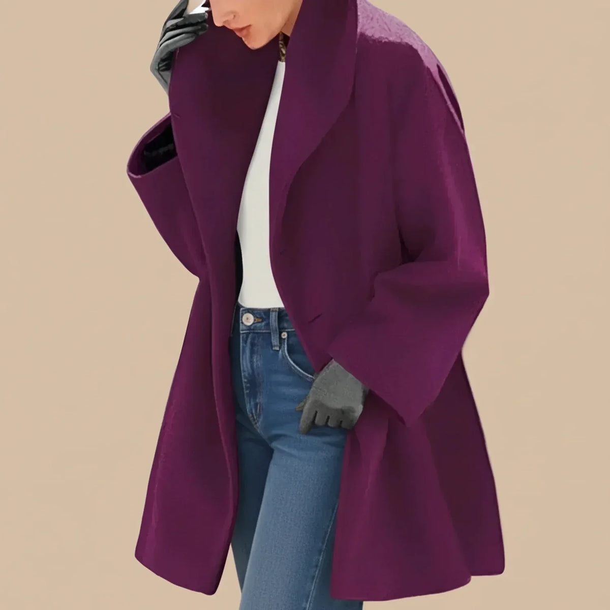 Cappotto donna oversize con ampio colletto
