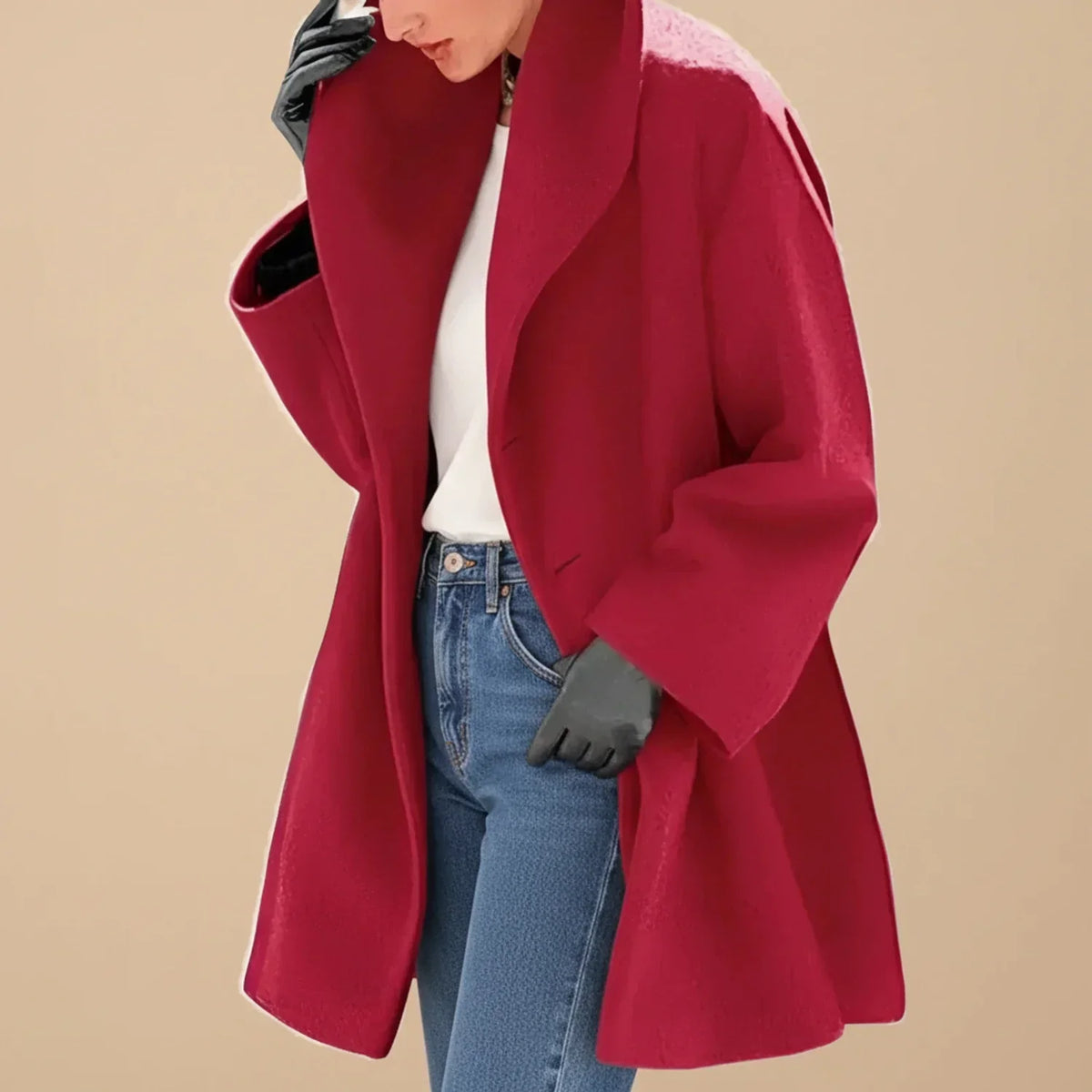 Cappotto donna oversize con ampio colletto