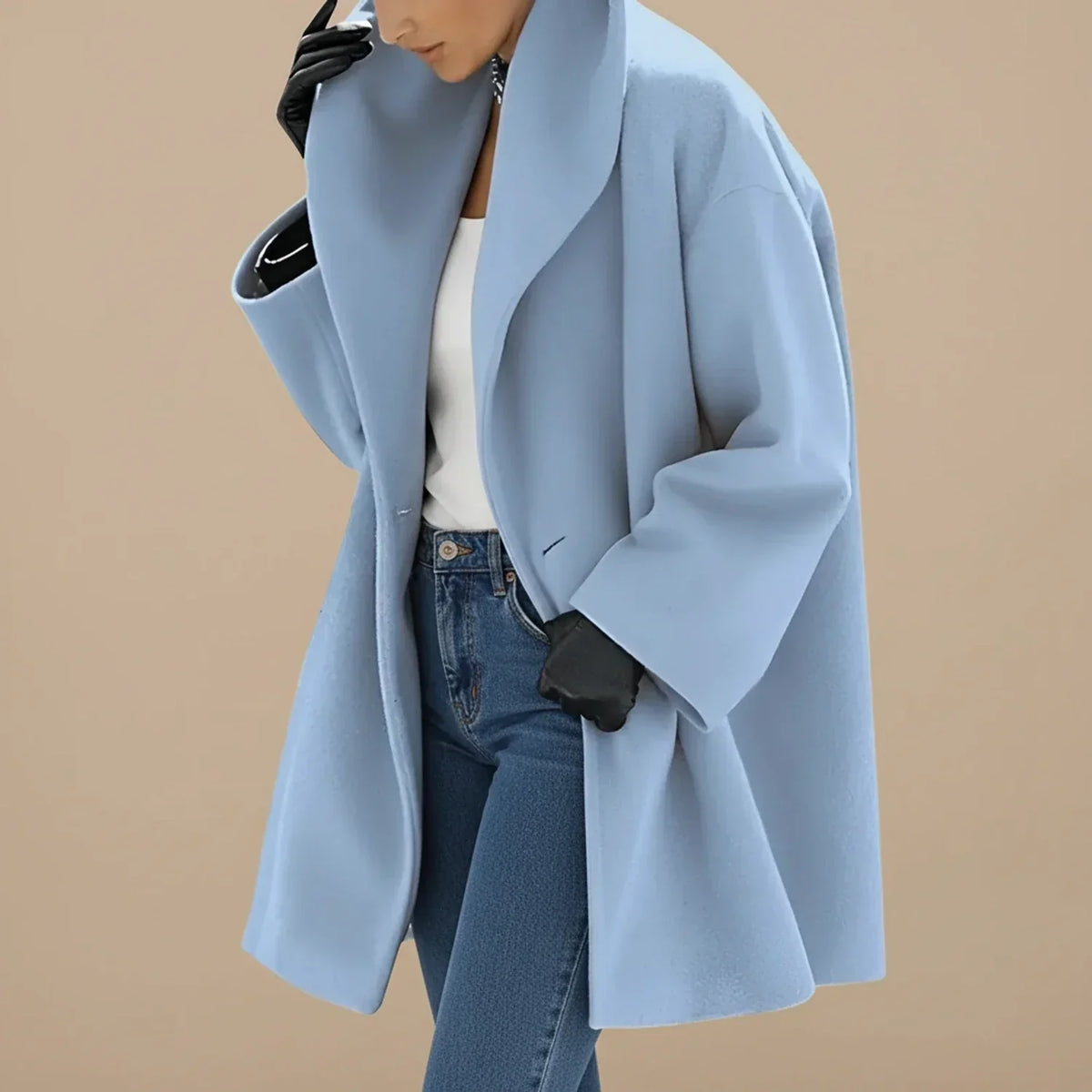 Cappotto donna oversize con ampio colletto